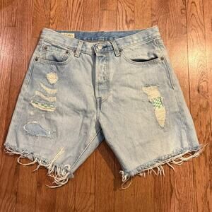 Levi’s 501 ‘93 Distressed Denim Shorts Light Wash W31 Cutoff